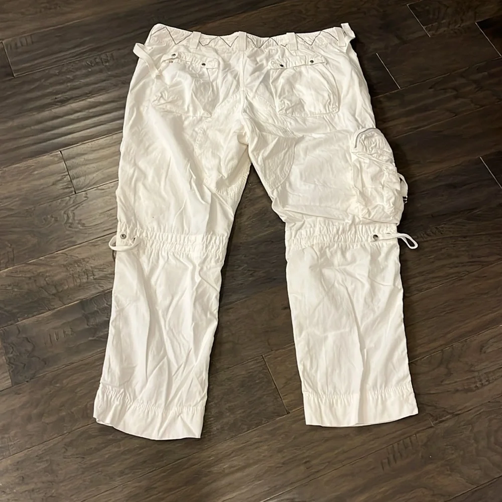 Polo Ralph Lauren white Combat Cargo Pants Vintage Mens Size 40x30”